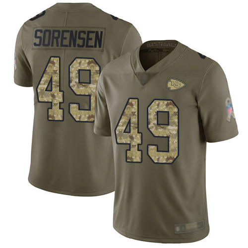 Men Kansas City Chiefs #49 Sorensen Daniel Limited Olive Camo 2017 Salute to Service Nike NFL Jersey->nfl t-shirts->Sports Accessory